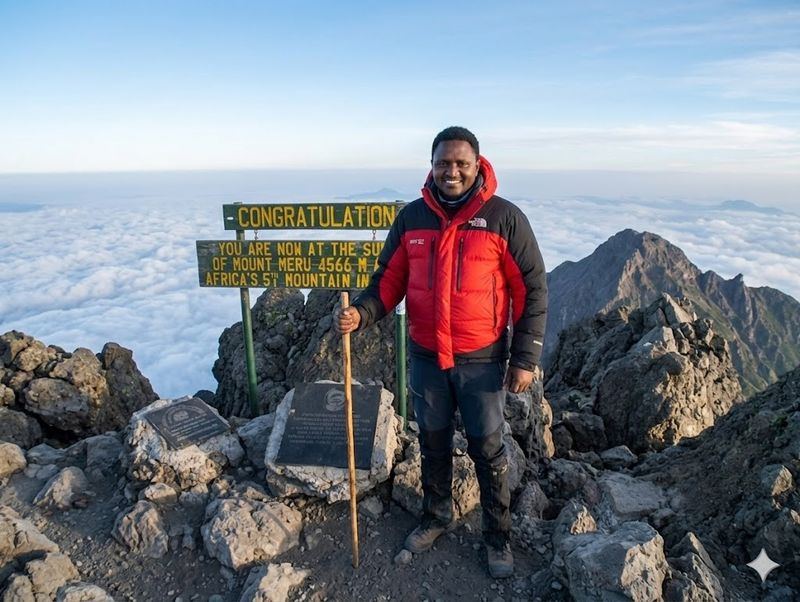 Guide at Mount Meru summit 4566m